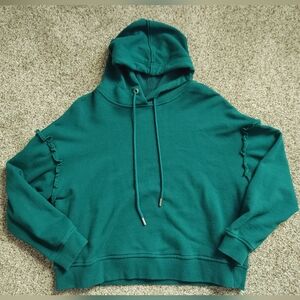 Teal Hoodie with ruffles